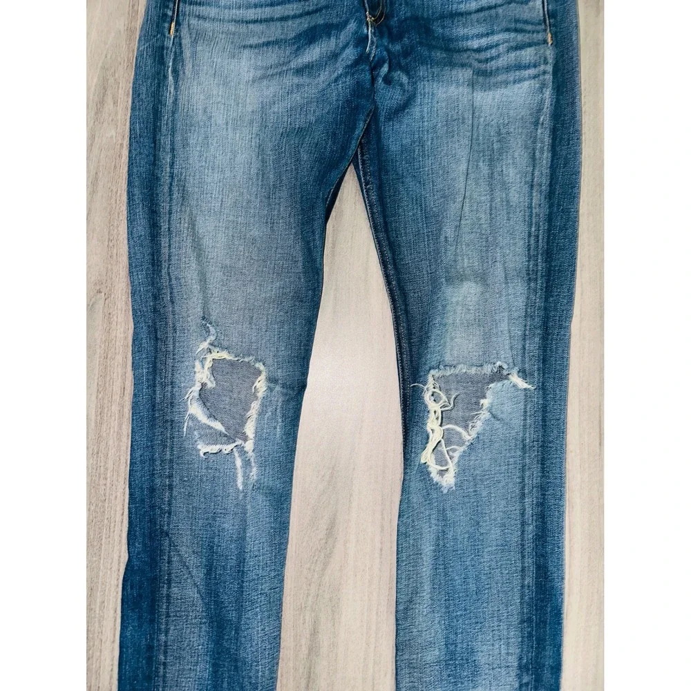 WB3 Rag & Bone Skinny Jeans Carmine Blue Distressed Denim‎ 27 Womens